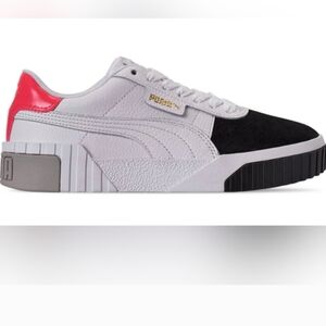 Puma Women's White, Black and Pink Sneakers